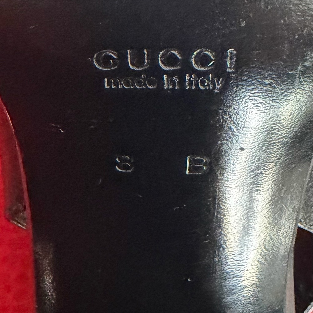Gucci Women's Classic Black Leather Slingback Heels - Picture 7 of 8